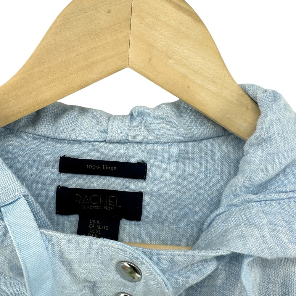 Rachel Roy Linen Utility Jacket Light Blue Size XL - Picture 4 of 11